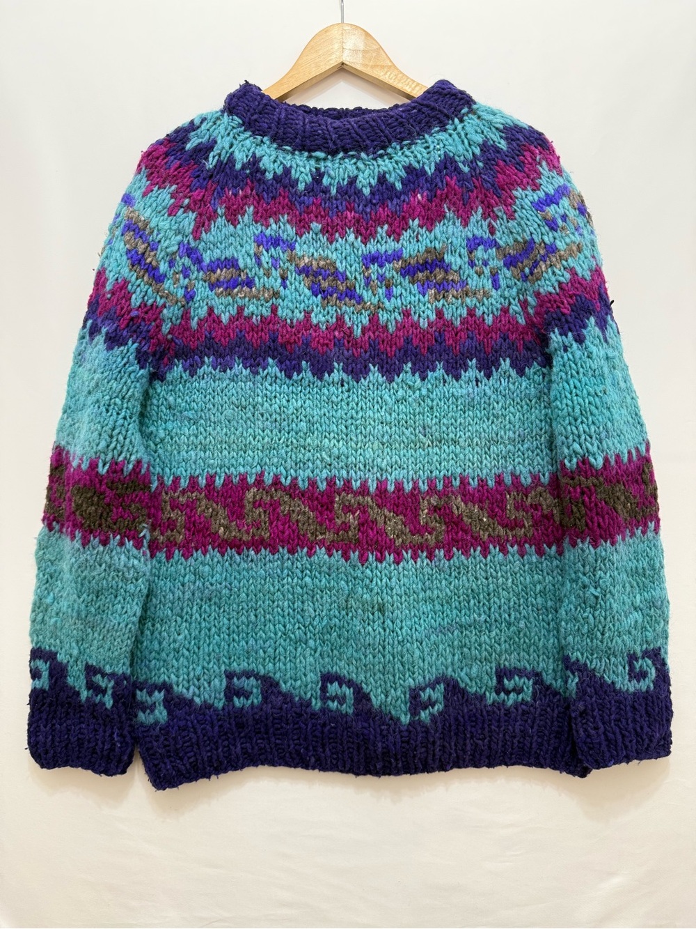 Vintage Woolies 100% Wool Hand Made Large Sweater Women's
